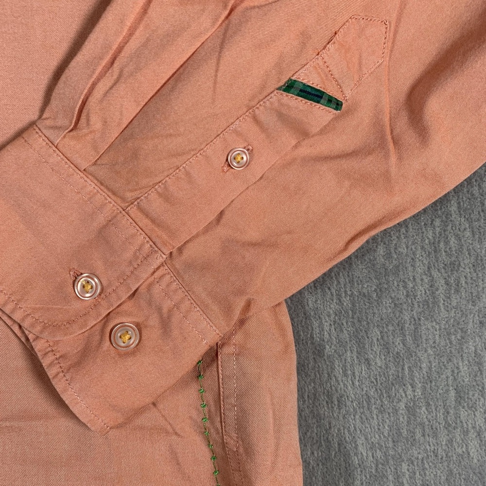Robert Graham Shirt Mens 2XL Orange Peach Button Front Long Sleeve Cotton Casual - Picture 4 of 11